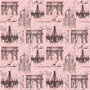 Nostalgic World Century Pattern Pink Smaller Scale