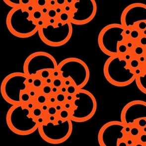 The Orange and the Black: Dot Flower - Bengals Colors