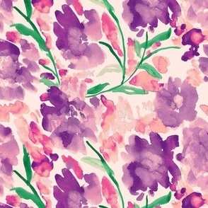 Painted floral Purple odd flowers 