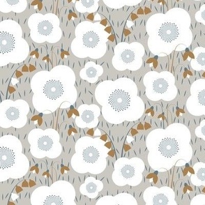 Small scale • Neutral Botanicals - Poppies grey