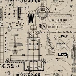 Historic Construction And Technology Pattern Beige