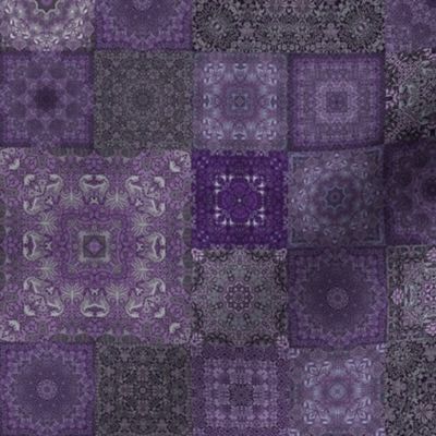 William Morris Quilt Design Purple Very Peri Smaller Scale