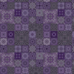 William Morris Quilt Design Purple Very Peri Smaller Scale