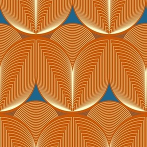 Normal scale • Geometric Art Deco flower burnt orange