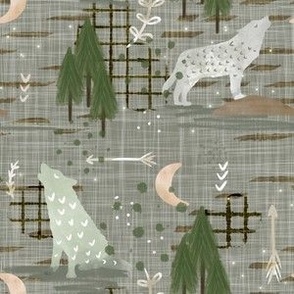 Wolf Pack Fabric Wallpaper And Home