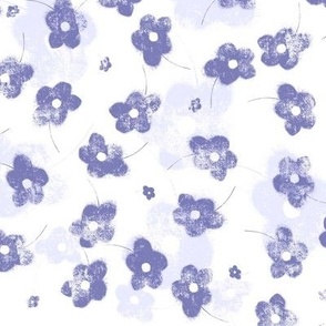 Simple Chalky Periwinkle Flowers on White 