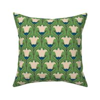 Geometric Tulips - Eggplant Purple / Lime Green / Aegean Blue