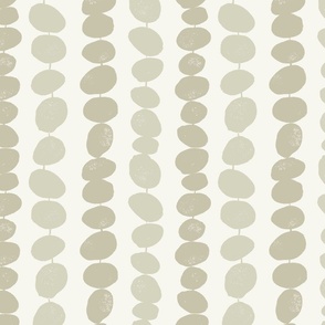 (medium) Pebbles - beige pebbles on a string with a cream background