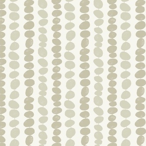 (smal) Pebbles - beige pebbles on a string with a cream background