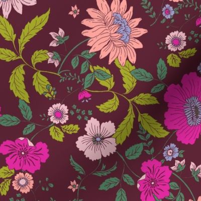 Maroon color fun flower garden