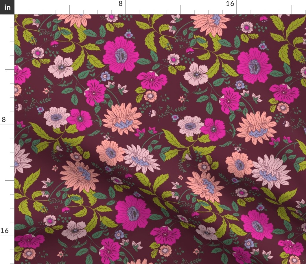 Maroon color fun flower garden