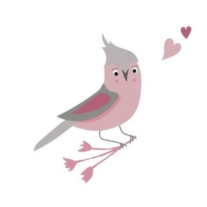 Cute pink and grey bird