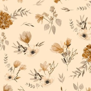 Sepia Vintage Floral pattern