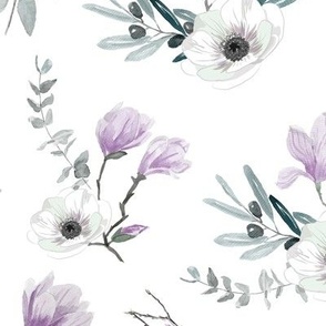 Lavender Watercolor Floral Pattern