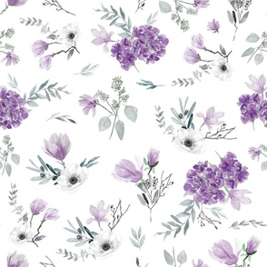 Lavender Watercolor Floral Pattern