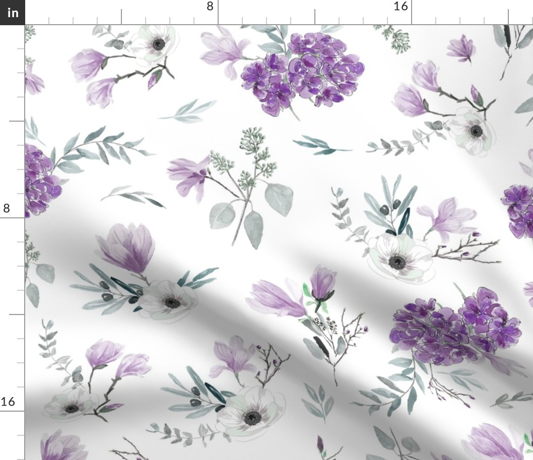 Lavender Watercolor Floral Pattern