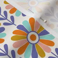 Coming Up Daisies - Retro Floral - Cali Sun Ivory Regular Scale