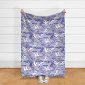 Unicorn Dreams- Large- Periwinkle Purple- Very Peri- Pantone Color of the Year 2022- Girl Unicorn Wallpaper- Magical Baby Girl Nursery- Night Sky With Rainbows and Unicorns- Unicorn Fabric