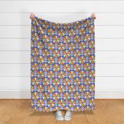 Coming Up Daisies - Retro Floral - Very Peri Periwinkle Large Scale