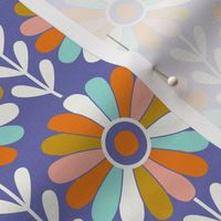Coming Up Daisies - Retro Floral - Very Peri Periwinkle Regular Scale