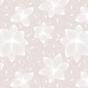 Floral Tendrils in Linen