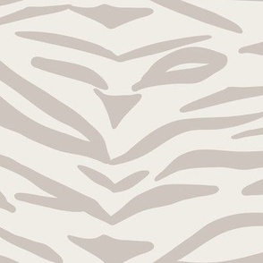 Zebra Stripes - Gray on Ivory - Large Scale