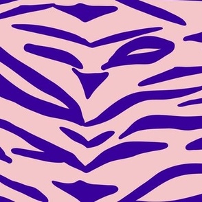 Zebra Stripes - Violet Purple on Blush Pink - Large Scale