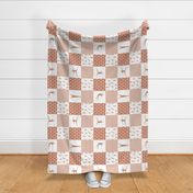 gymnastics patchwork - terracotta  - gymnast patchwork fabric - (90) LAD22