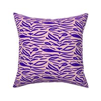 Zebra Stripes - Violet Purple on Blush Pink - Small Scale