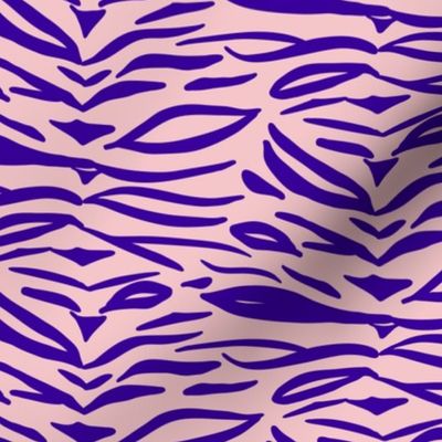 Zebra Stripes - Violet Purple on Blush Pink - Small Scale