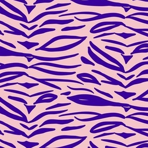 Zebra Stripes - Violet Purple on Blush Pink - Small Scale