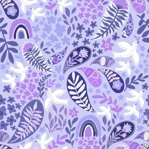 Peaceful, Periwinkle Paisley