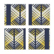 De-Lux - Mid Century Modern Geometric Dark Blue Gold Jumbo Scale