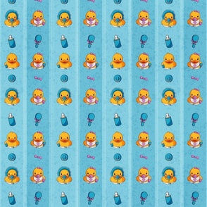 Striped Baby Rubber Ducks - Blue