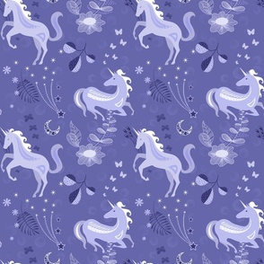 Very Peri unicorn dreamscape-unicorns and stars