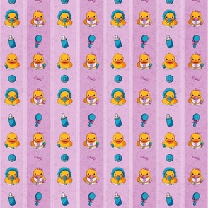 Striped Baby Rubber Ducks - Pink