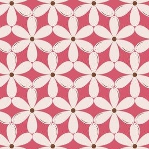 light pink and brown flowers on pink background