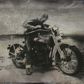 Vintage Motorcycle One Yard Cut