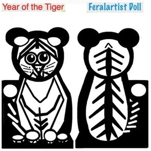 Year of the Tiger - Doll - Black and White