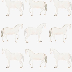 Vintage White Horses Grays Small