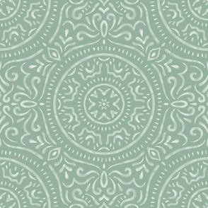 Watercolor Mandala - Soft Green