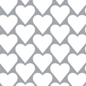 white heart on gray background