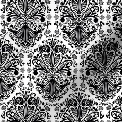 Black and White Flowers pattern