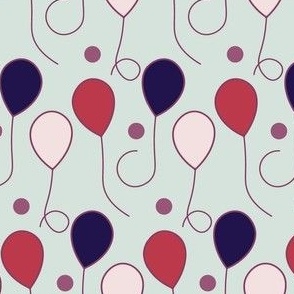 red white blue green balloons - July 4th design