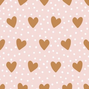 heart full of love - pink and gold - large