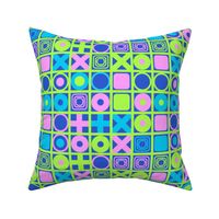 Noughts and crosses 2 - lime, blue and pink - no 2  - large