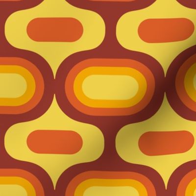 Retro Atomic Ogee ovals orange yellow