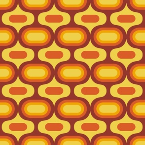 Retro Atomic Ogee ovals orange yellow