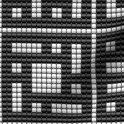 Breeze blocks beads mosaic mid-century modern black white Wallpaper