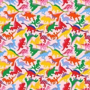 Rainbow Dinosaurs - Pink - Micro Scale